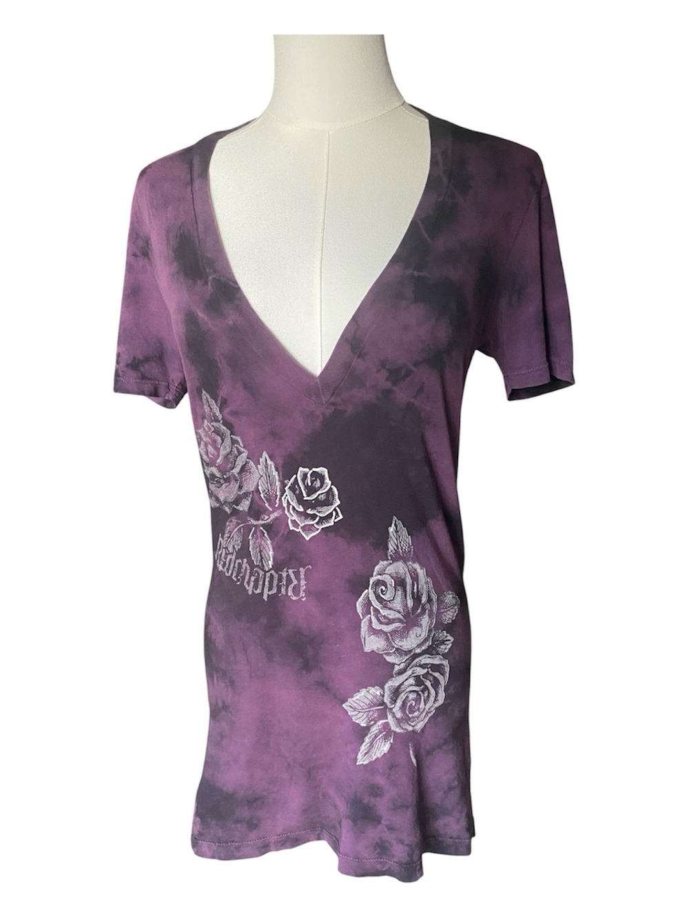 Red Chapter Rose Graphic Tie Dye Tee